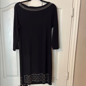 White House Black Market Black and Silver and Rose Gold Embellished Sheath Dress